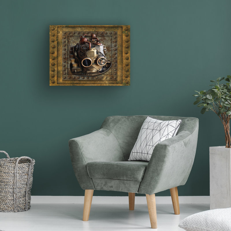 Kulvinder Steampunk Hat by Tina Mitchell - Wrapped Canvas Print, 19" H x 19" W x 2" D