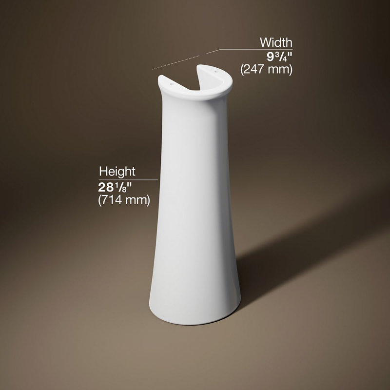 Cimarron Pedestal Bathroom Sink, White