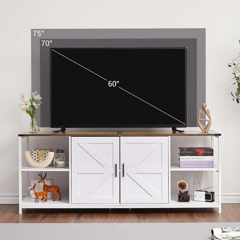 Meuble télé avec rangement, Blanc