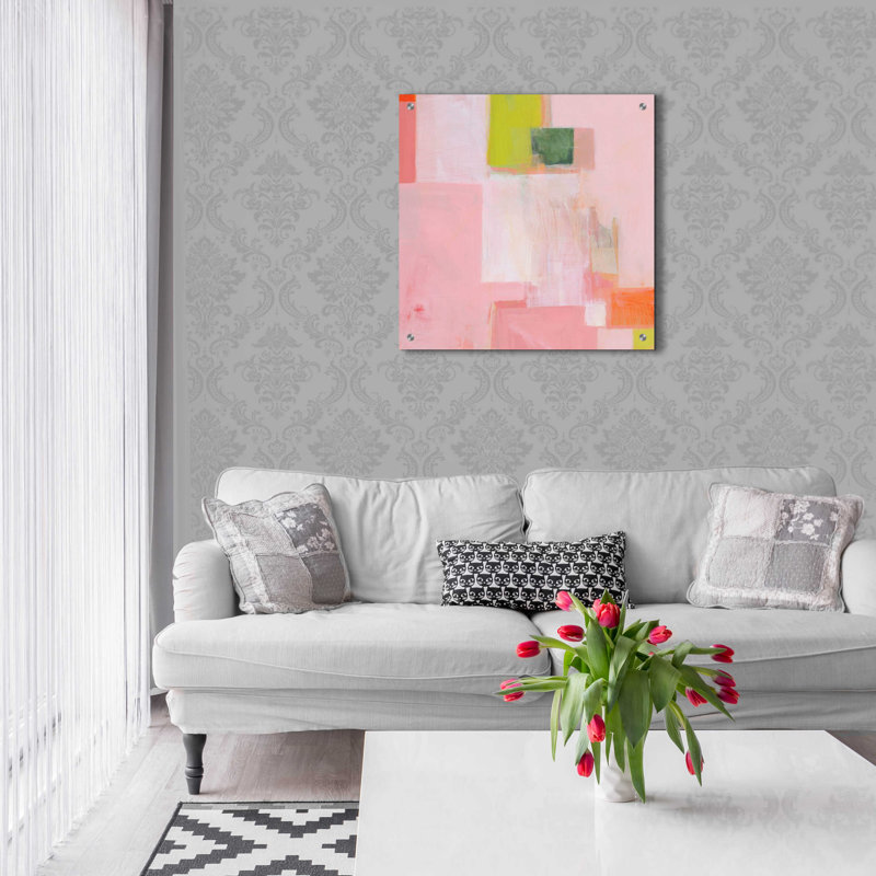 "Carrés roses" par Melissa Donoho, H 24 po x l 24 po x P 0,2 po