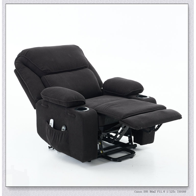 Fauteuil inclinable chauffant et massant télécommandé pour un confort et une mobilité supérieurs, Noir
