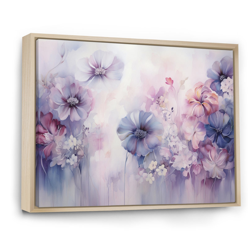 Impression sur toile mauve et mystique mauve, H 34 po x l 44 po x P 1,5 po, Cadre naturel flottant