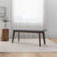 Banc en bois massif revêtu de tissu Carlos
