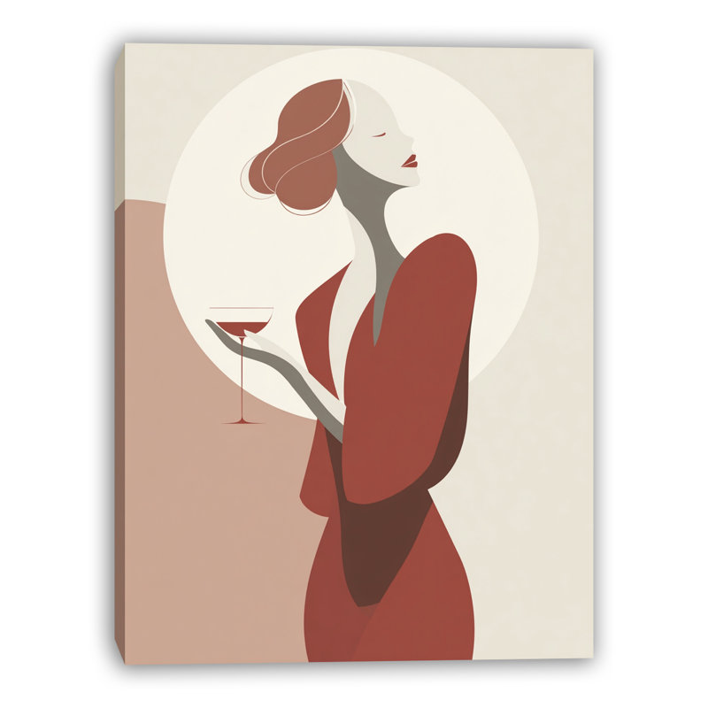 «Crimson Sip», art mural sur toile tendue, l 16 po x H 24 po x P 1,5 po