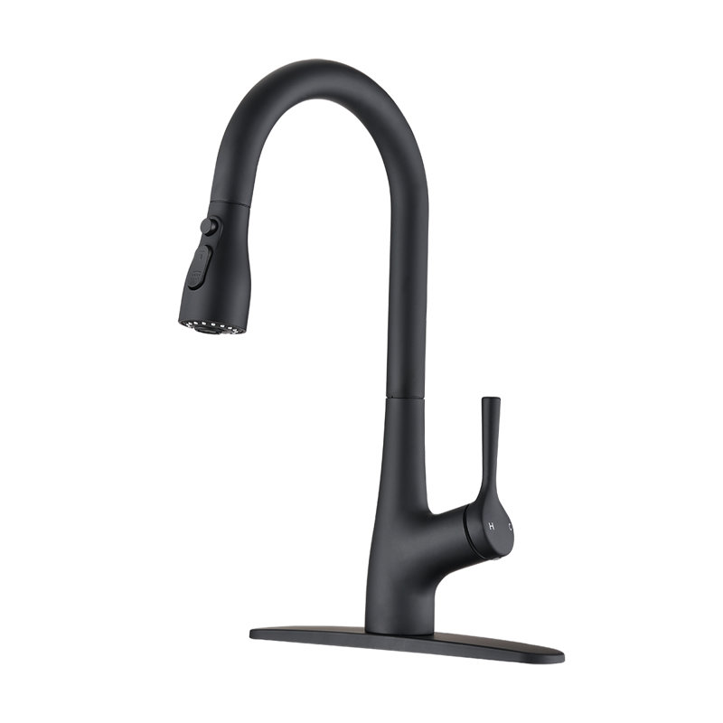 TITAMORE Pull Down Kitchen Faucet, Matte Black