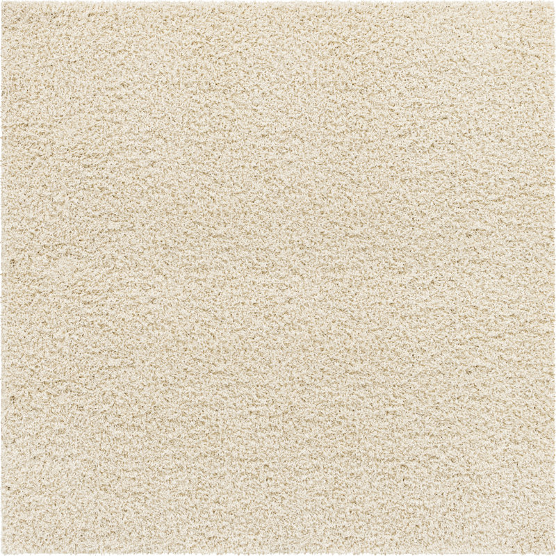 Tapis ivoire à poils longs Renesha, Carré 8 pi 2 po