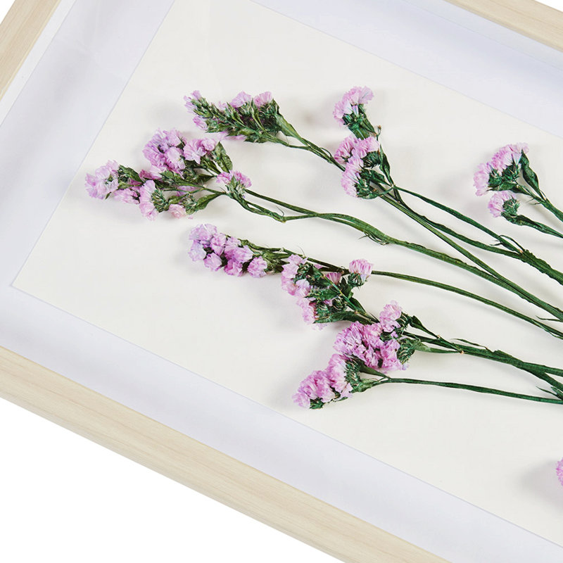 Natural Wood Frame Dried Flower Shadow Box Wall Art Set