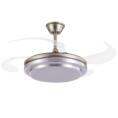 Smart Ceiling Fan with Light and Remote 6-Speed Reversible DC Motor with 3 Color  LED Light  for Bedroom Living Room