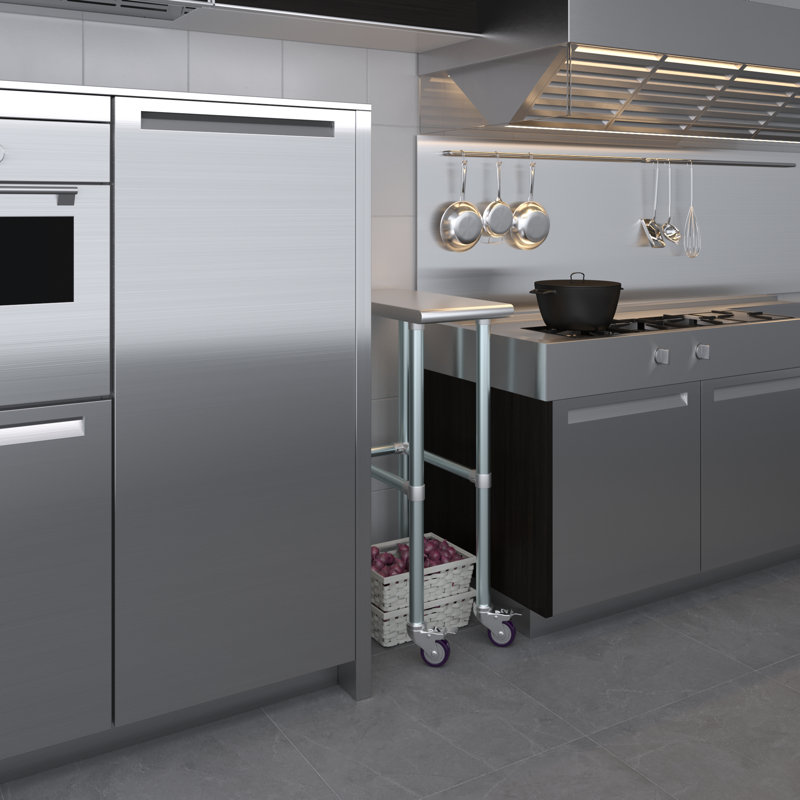 Table de travail en acier inoxydable, H 38 po x L 12 po x l 24 po