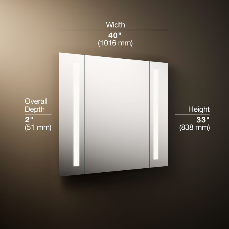 Verdera® Mirror with Lights, Bathroom Vanity Mirror with Internal LED Lights, 33" x 40"