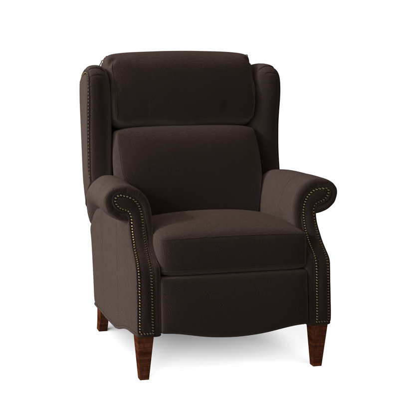 Miller Recliner, Aline Fumo Genuine Leather, Mahogany, Pewter