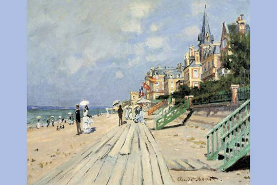 Plage à Trouville par Claude Monet - reproduction, 24 po x 36 po