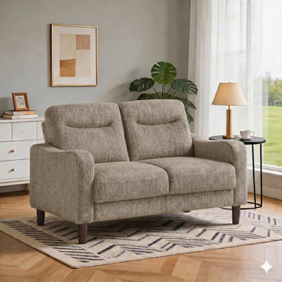 Mirelle 54.5" Modern & Contemporary Chenille Living Room Love Seat with Pocket Coil Seating and Sloped Arms