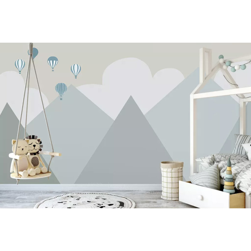 Murale à air doux à air chaud à dessin animé mountain mountain Quinnwood, L 98 po x l 150 po