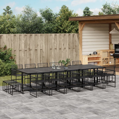 Enya Rectangular 17 - Piece 16 - Person 107Cm L Outdoor Table Set