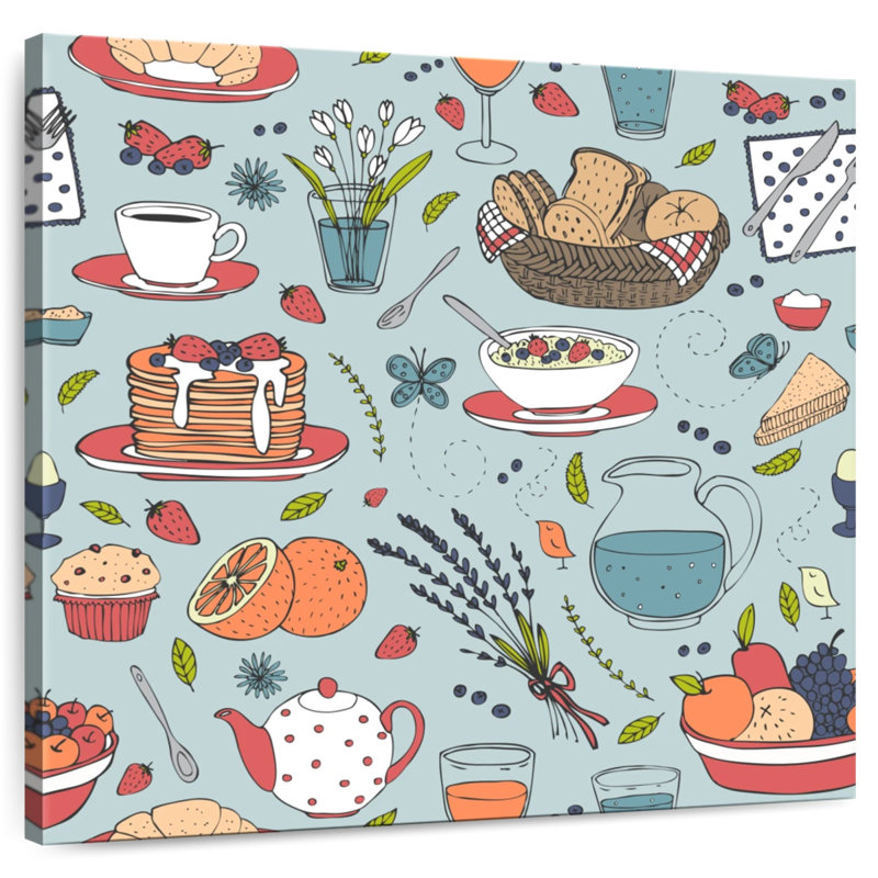 Senne Breakfast Food Pattern, 20" H x 20" W
