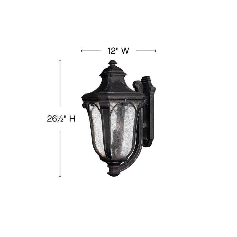Trafalgar 3 - Light Outdoor Wall Lantern, No, Museum Black, Incandescent