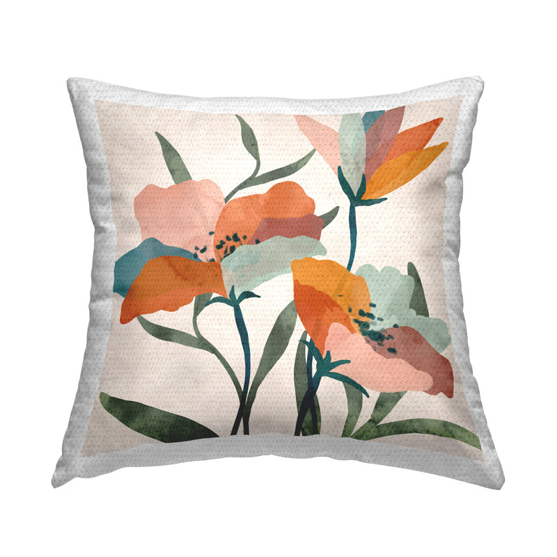 Coussin d'extérieur à imprimé moderne Modern Orange