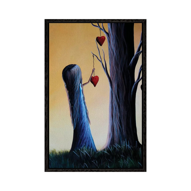 Cupid's Tree - Painting on Canvas, 66.04 cm H x 45.72 cm W, Black Framed