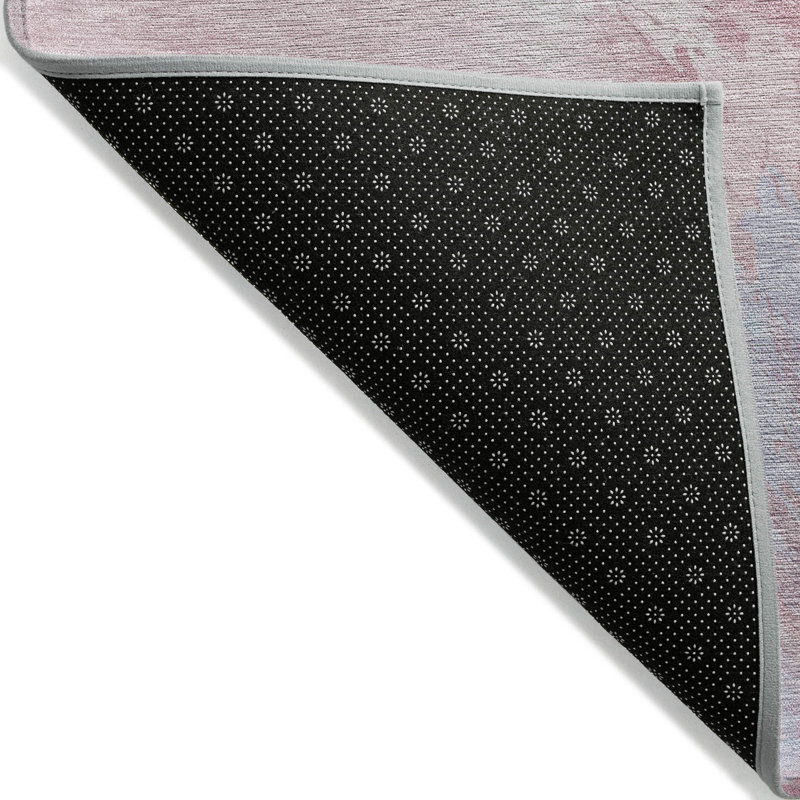 Tapis intérieur lavable abstrait ivoire et bleu 3 pi x 5 pi
