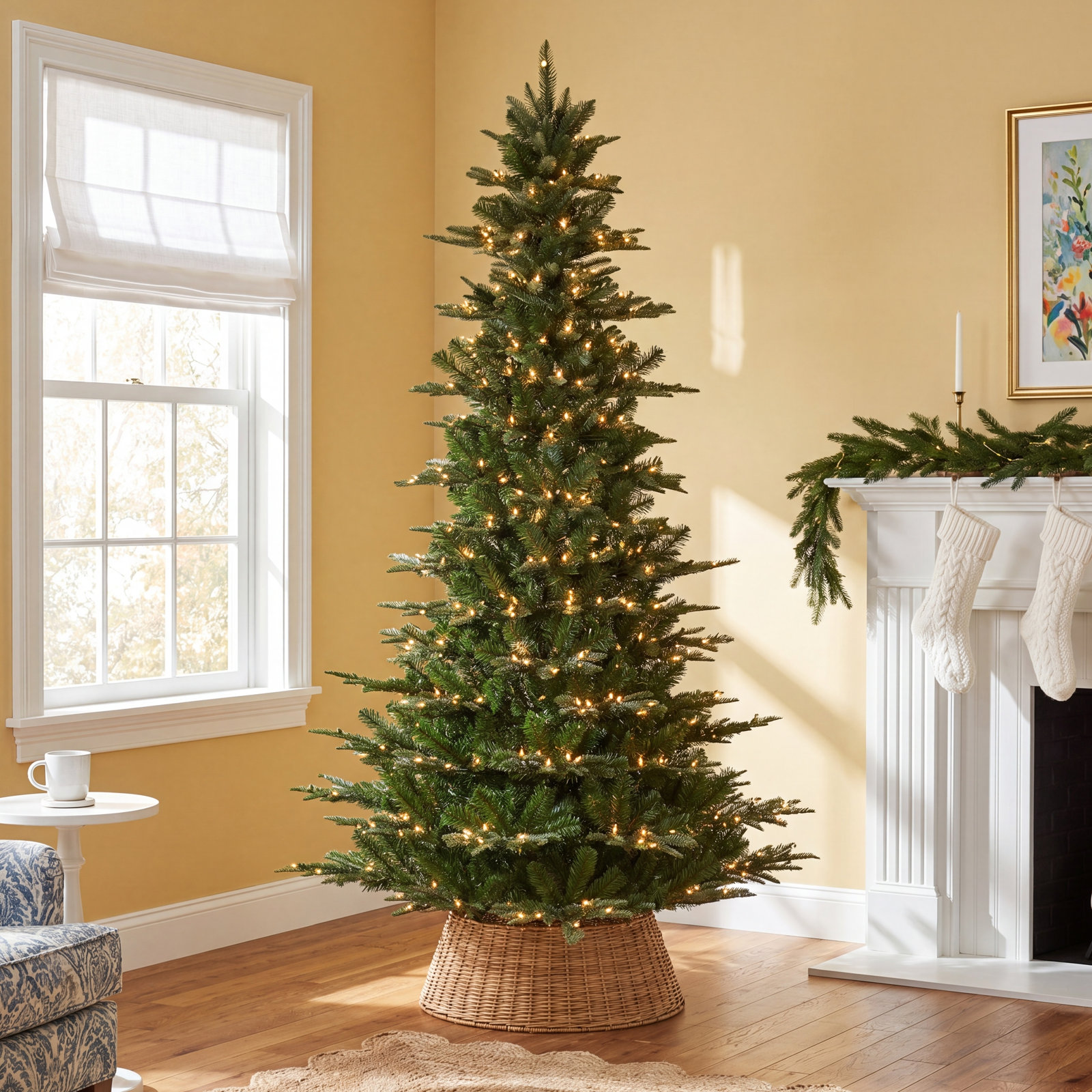 Lighted Artificial Fir Christmas Tree, 7.5'