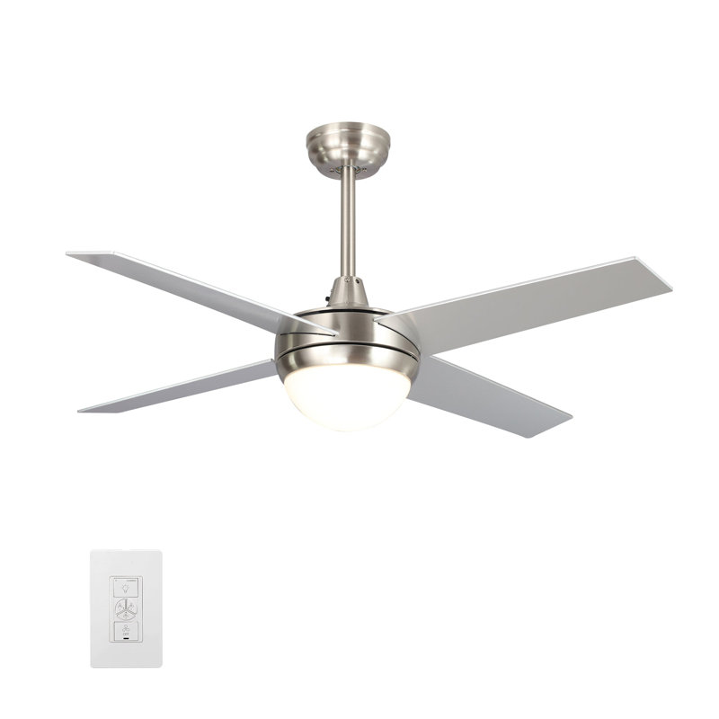 Ventilateur de plafond intelligent Neva avec contrôle mural, ensemble d'éclairage inclus, fonctionne avec l'assistant Google, Amazon Alexa et les raccourcis Siri.