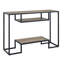 Console en chêne rustique et noir avec 2 tablettes
