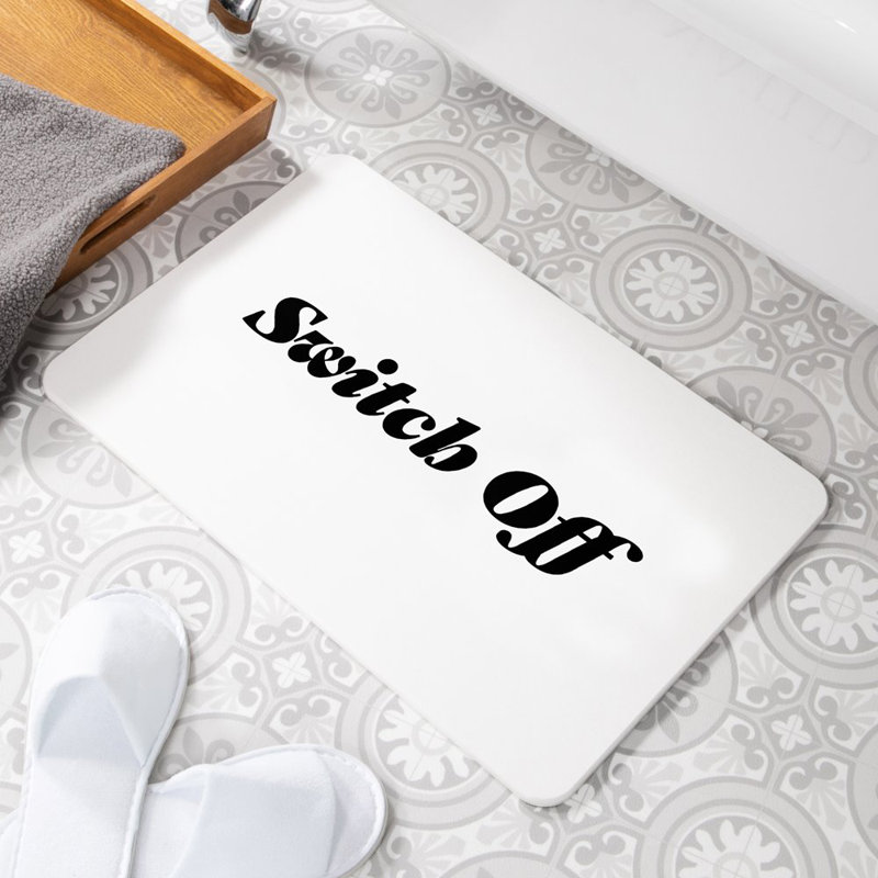 Non-Slip Bath Rug, White