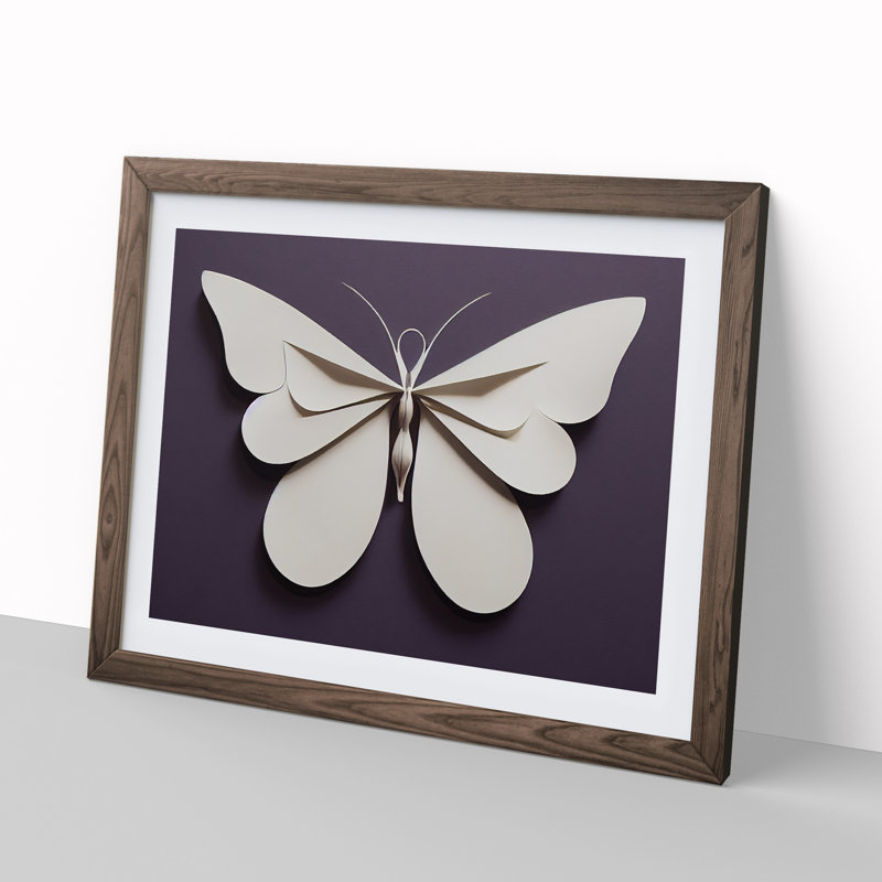 Luxurious Butterfly - Framed Print, 46cm H x 64cm W x 2cm D, Walnut