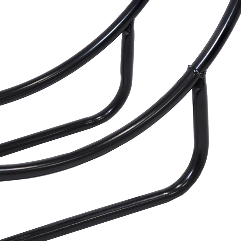  Indoor or Outdoor Modern Tubular Steel Firewood Hoop Log Rack - 48" - 700-lb Capacity, 53" H x 48" W x 15.5" D