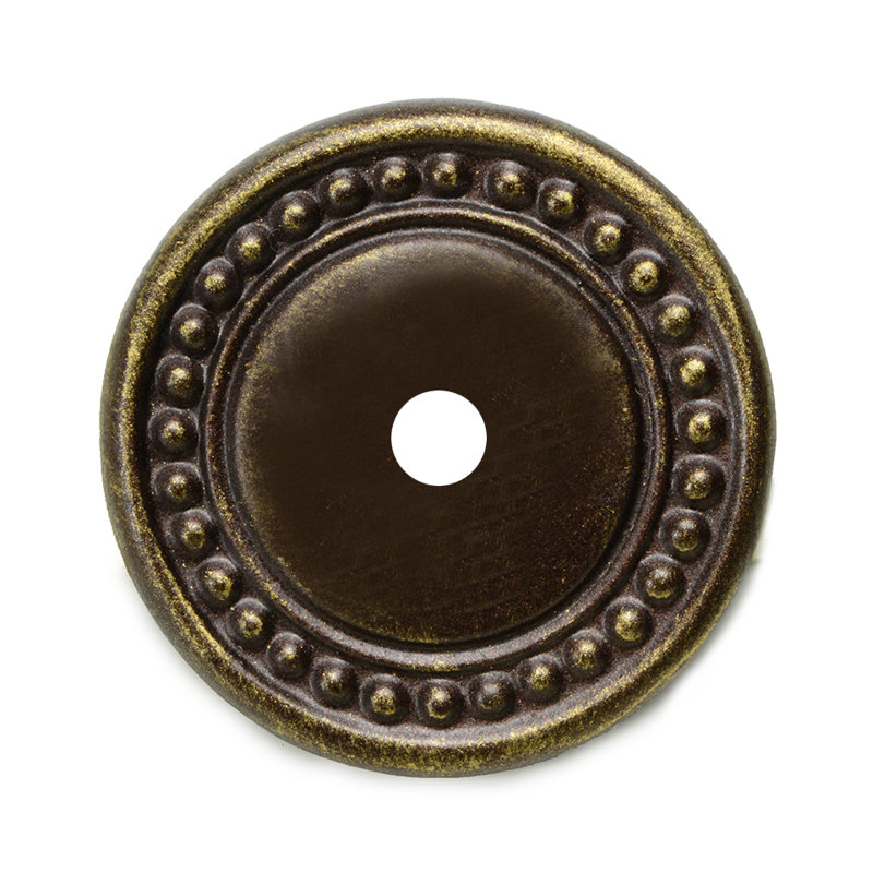 Round beaded escutcheon in Antique Brass, Antique Brass