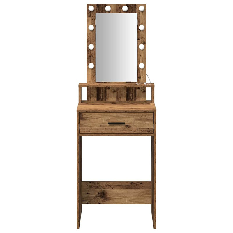 Dressing Table with Mirror, Brown
