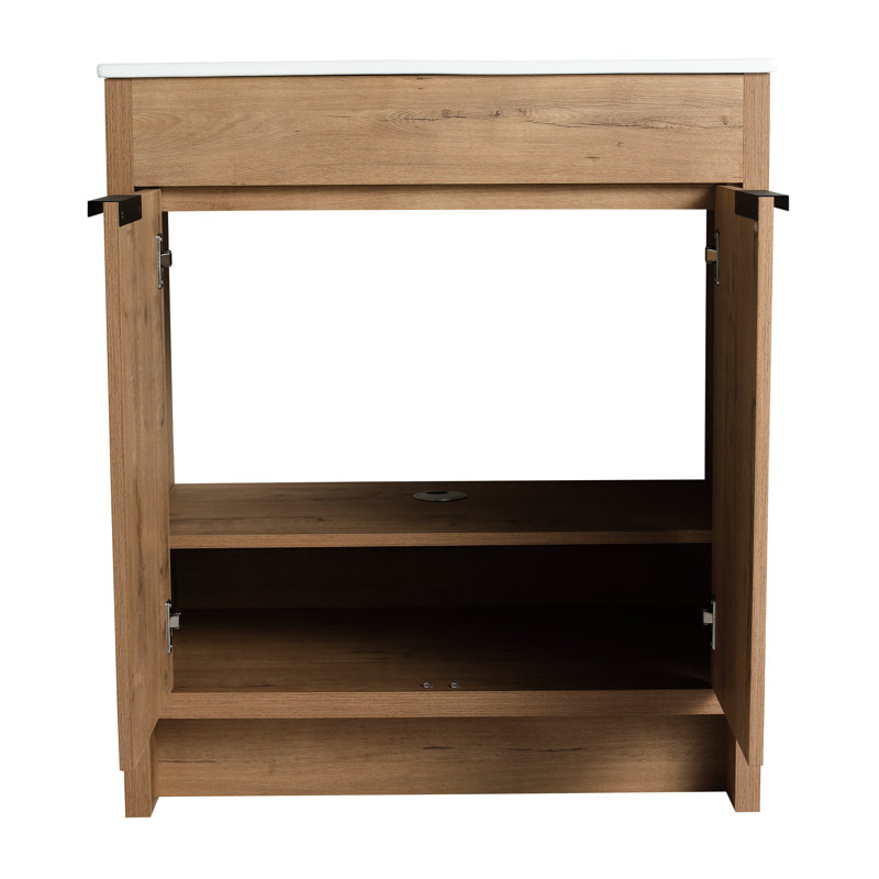 30" Bathroom Vanity - Plywood Soft-Close Door Hinges Imitative Oak Bvb02430imo Cabinet
