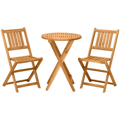 Outsunny 3-Piece Acacia Wood Bistro Set