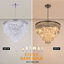 Lustre en cristal à 6 lumières à intensité variable avec finition Chorm Finsh