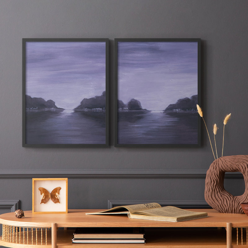 Améthyste au clair de lune I - reproduction encadrée de qualité supérieure - prête à être accrochée - aucun clou requis - aucun clou requis
