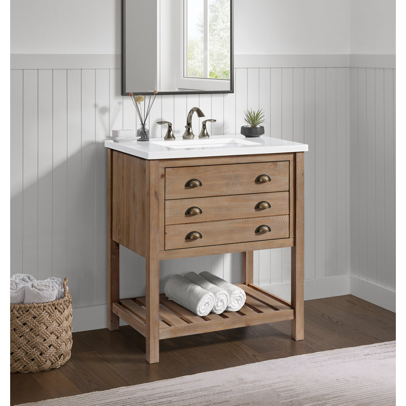 Grigg 31'' Free Standing Single Bathroom Vanity with Cultured Marble Top