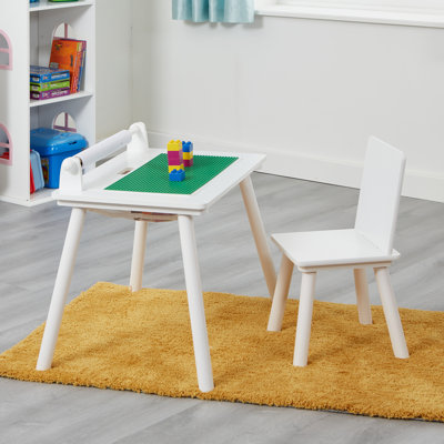Kids 5 Piece Square Interactive Table and Chair Set