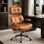 Fauteuil de direction rétro en similicuir avec hauteur réglable et pivot