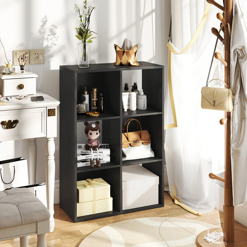 91.5cm H x 61.5cm W Cube Bookcase, Black