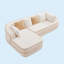 Canapé de 106 po en tissu pelucheux sans assemblage à densité élevée de 106 po, conception contrastée, canapé moelleux et confortable avec méridienne en L-118027360