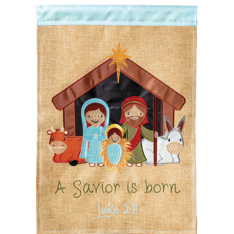 Double Sided 18'' H x 13'' W Polyester Christmas Garden Flag