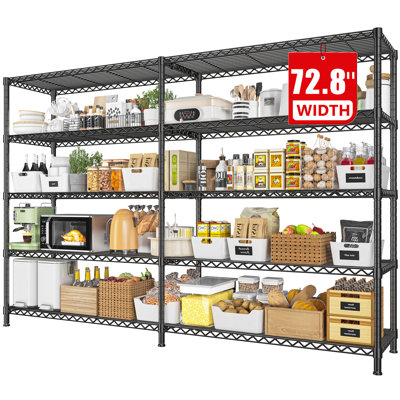 Marlia Steel Height -Adjustable Storage Rack Heavy Duty Shelving Unit 2 Installation Type