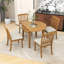 Ensemble de table de salle à manger 5 pièces avec rallonge rabattable et 4 chaises rembourrées-1298205769-1298205770
