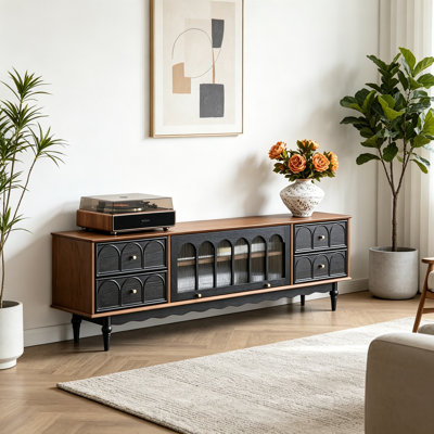French Retro Solid Wood Design TV Cabinet