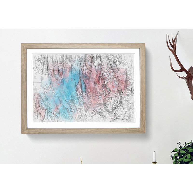 Romance in Abstract - Picture Frame Painting Print, 50cm H x 76cm W x 2cm D, Oak