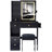 29.2" Small Size Left Drawer Desktop Vanity Table + Cushioned Stool, 2 AC+2 USB Power Station, Hair Dryer Bracket, Extra Large Touch Control Sliding LED Mirror, Tri-Color Switching, Brightness Adjust-1527498491
