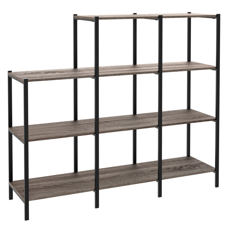 Bibliothèque à marches en acier l 45,67 po, (4 tablettes) H 40 po x l 45,67 po x P 13 po