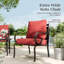 Ensemble de conversation de terrasse pour 7 personnes avec 2 chaises longues berçantes-425373171-425373173-425373178