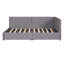Lit de jour rembourré avec 2 tiroirs de rangement, structure de canapé-lit simple, aucun sommier nécessaire, tissu en lin-237817942